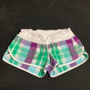 LULULEMON RUN SPEED SHORT Green Purple Plum Plaid 4